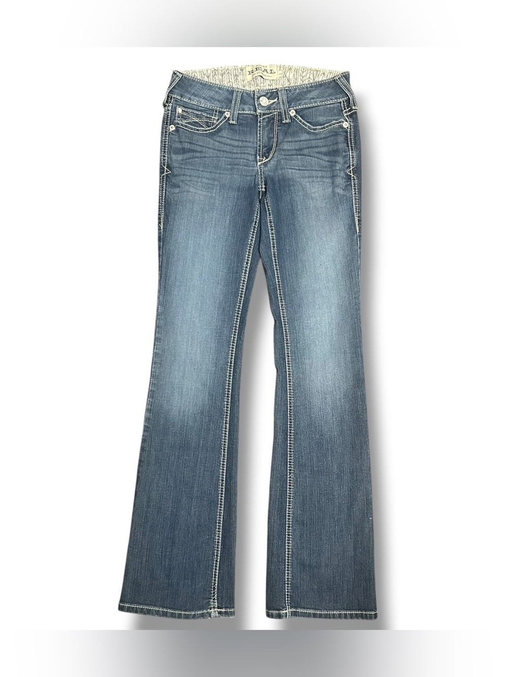 Ariat R.E.A.L. Denim Women’s Size 26 Arrow Mid Rise Boot Cut Jeans 32” Inseam